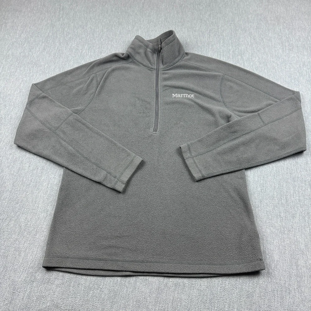 Marmot‎ Sweater Mens Small Gray 1/2 Zip Rocklin Fleece Pullover Knit Outdoors